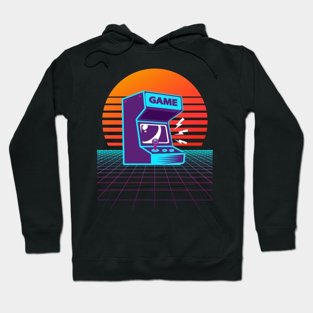 Arcade Machine Retrowave Hoodie by edmproject